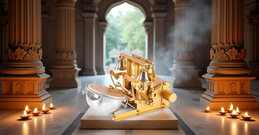 24K Pure Gold Plated Brass Home Aarti Machine for Pooja