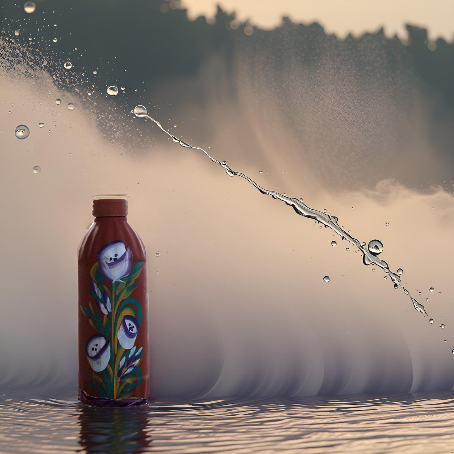 2x Alkaline clay water bottle (1L)