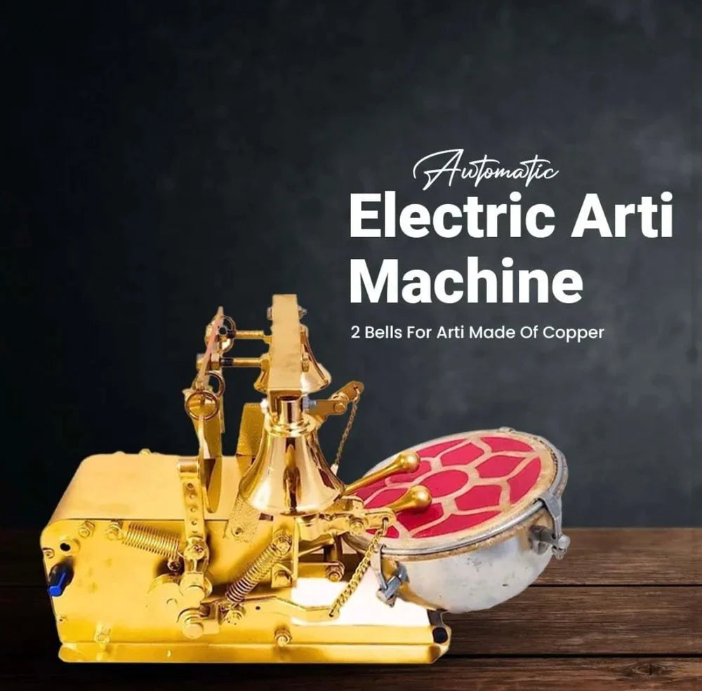 24K Pure Gold Plated Brass Home Aarti Machine for Pooja