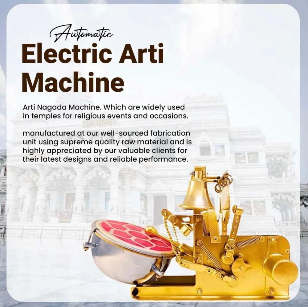 24K Pure Gold Plated Brass Home Aarti Machine for Pooja