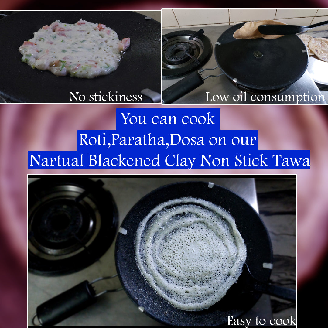 BioSoil Alkaline Clay Non Stick Tava, Alkaline Food [मिट्टी,9 inch]